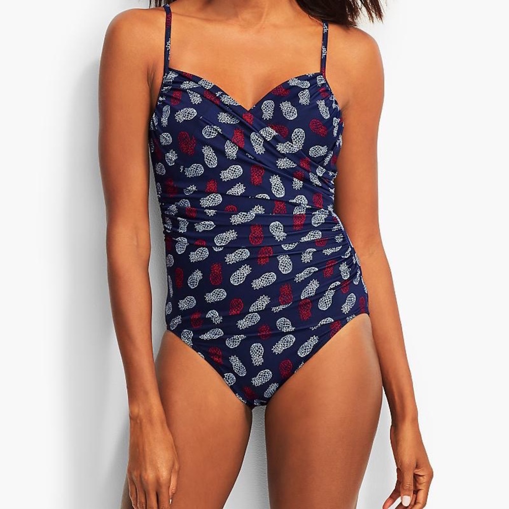 Miraclesuit Pineapple Navy Blue One Piece 18w